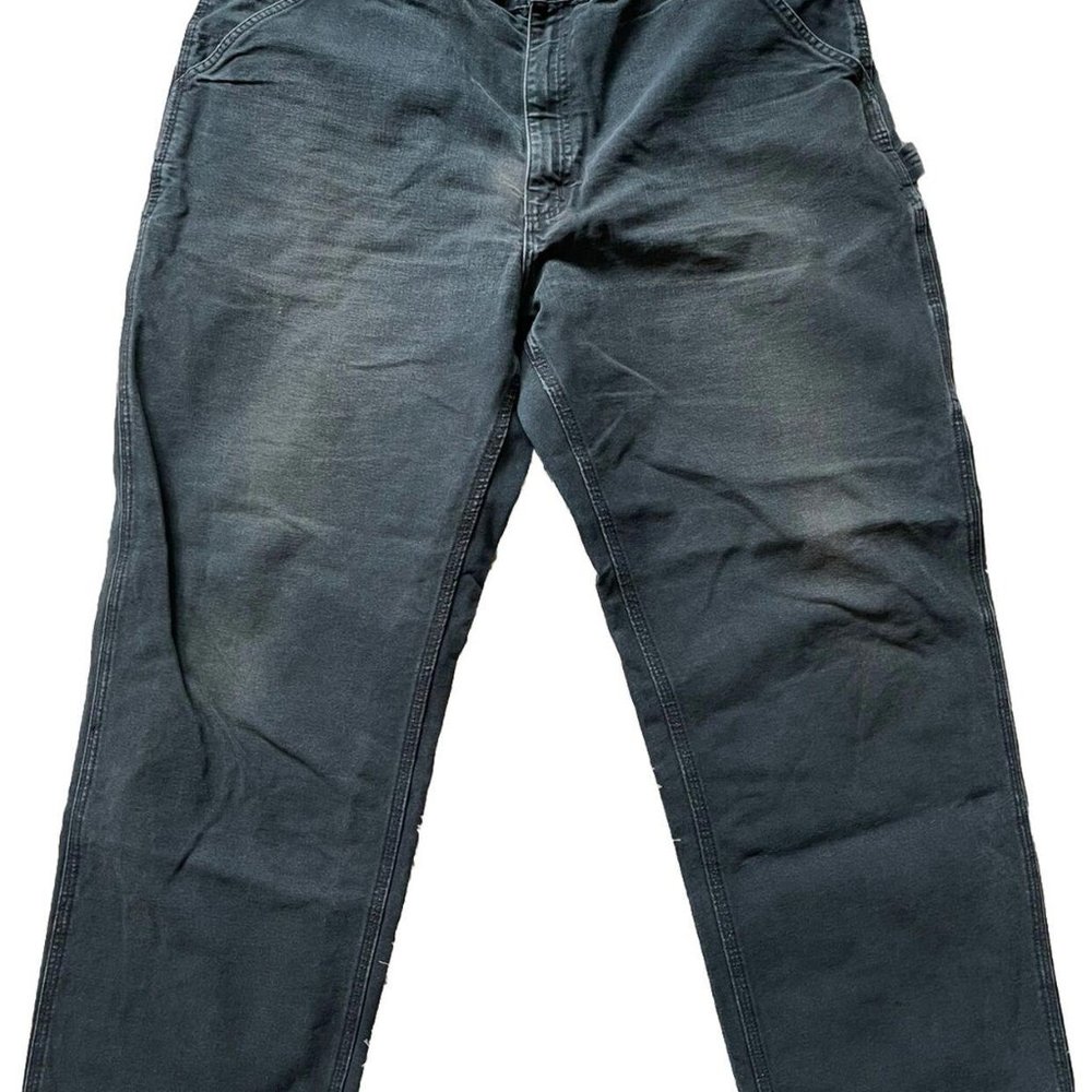 Carhartt Carpenter Pants Mens Relaxed Fit Multi Pocket 44x30 Green 100% Cotton